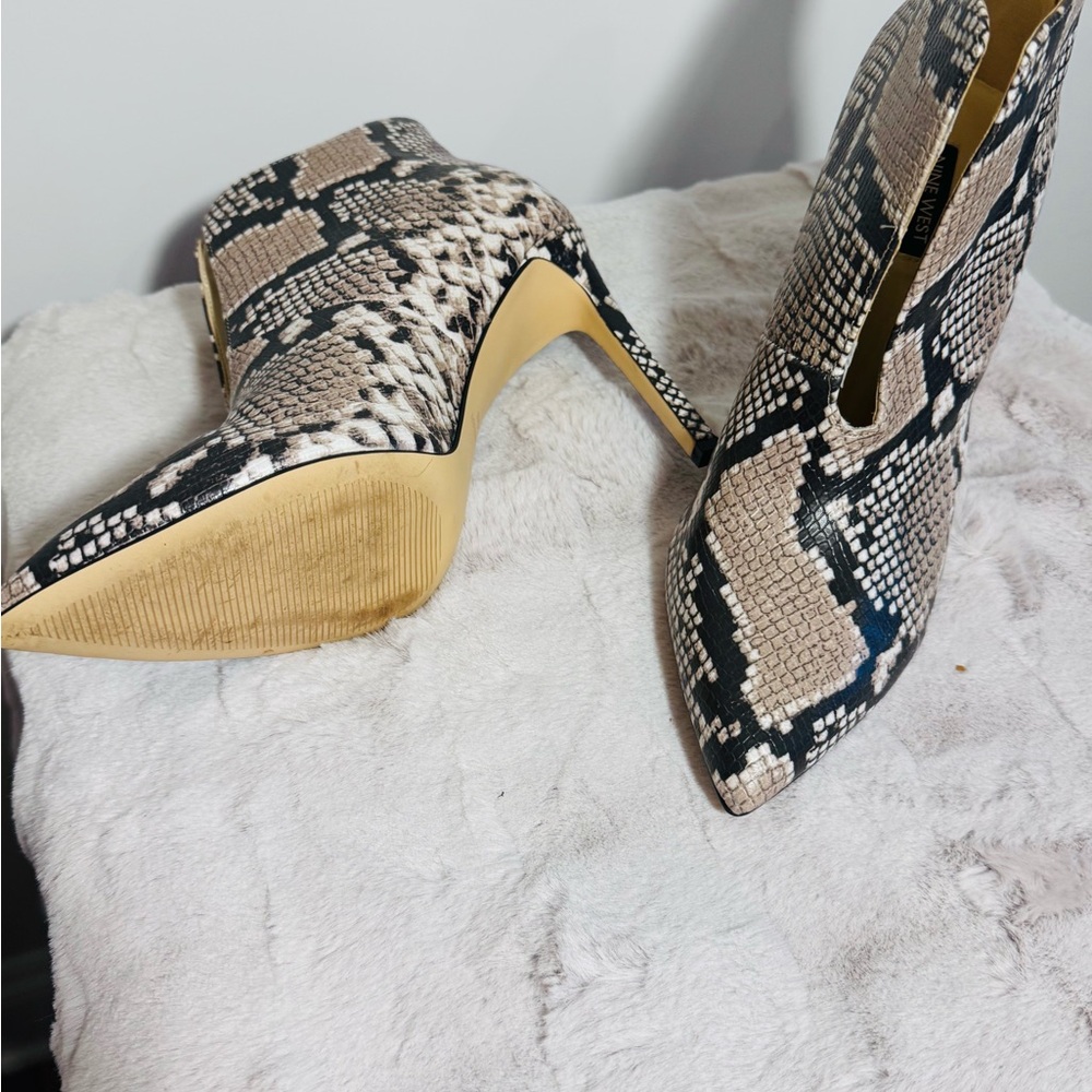 Snakeskin Patterned High Heel Boots
